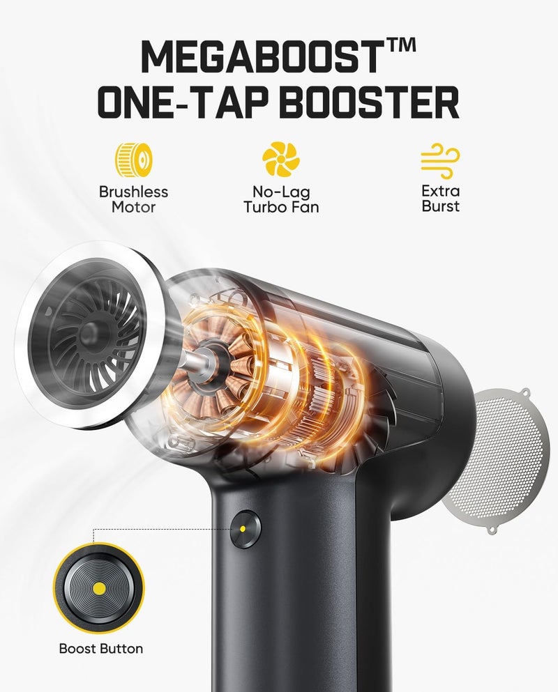 Fanttik B10 Pro Electric Air Duster, 110000RPM Brushless Motor, Compressed Air Duster, Mini Blower with One-tap Booster, 3 Gears Adjustable, Electric Duster for PC, Keyboard, Electronics and Workbench - Image 2